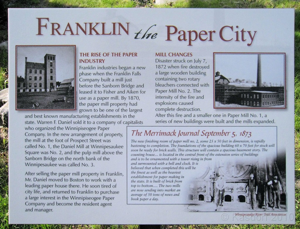 Tilton NH Rail Trail 2010 0106.jpg - Winnipesaukee River Trail, Franklin New HampshireTrestle View ParkInterested in taking a walk or bike ride on a scenic historic trail close to the downtowns of the twin rivers area, yet with the feel of wilderness. A 3 mile trail parallels the Winnipesauke river and passes the historic Sulphite upside down covered bridge believed to be the only one in the country and listed on the national register of historic places. You will also view mill ruins and remaining portions of dams that tell the history of the 5 mills that operated on this river in the mid 19th century.